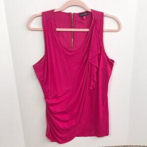 LVince Camuto Sleeveless Fuchsia ruffled blouse size Medium